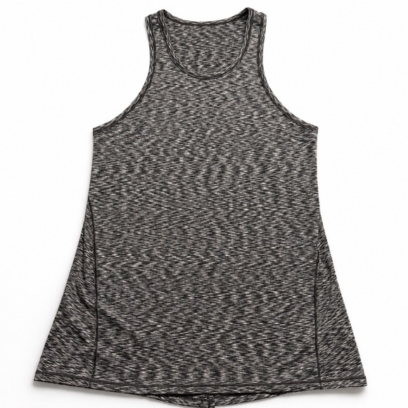 Lululemon Tops - Lululemon Goal Up High Neck Space Dye Racerback Tank Top Split Back Black White